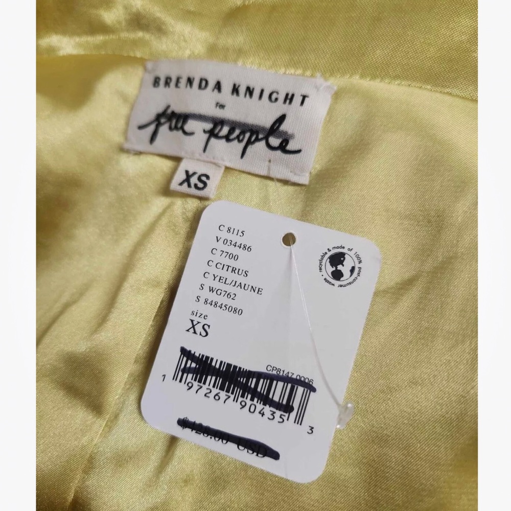 Brenda Knight For Free People Satin Citrus Yellow Trench Coat Size XS. H $428 - Picture 4 of 4